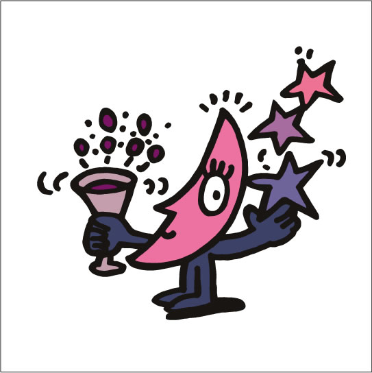 イラストレーター秋山孝が2008年に制作したイラスト「Drink 乾杯」