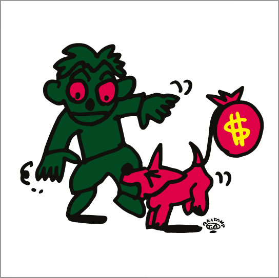秋山孝が2009年に制作したイラスト「Pet dog 飼い犬」