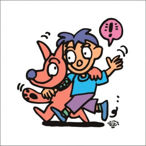 秋山孝が2009年に制作したイラスト「Working together 二人三脚」