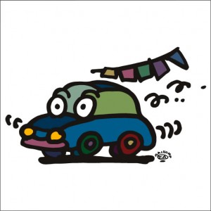 2009年に秋山孝が制作したイラスト「Jalopy ぽんこつ車」