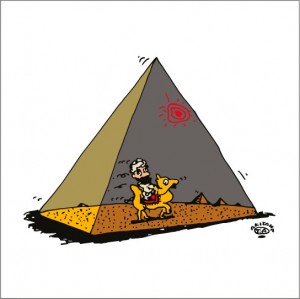 秋山孝が2009年に制作したイラスト「Pyramid ピラミッド」