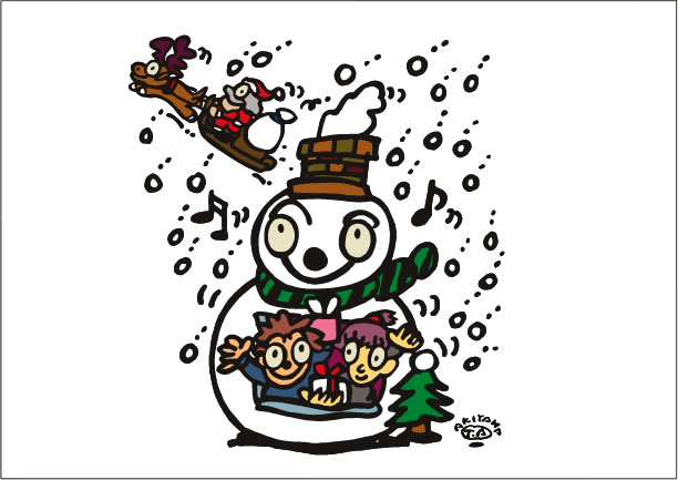 秋山孝が2009年に制作したイラスト「Xmas クリスマス」