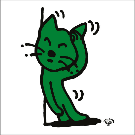 秋山孝が2010年に制作したイラスト「Cat 猫」