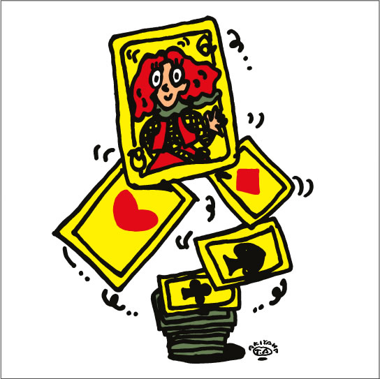 秋山孝が2010年に制作したイラスト「Cards トランプ」